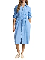 Linen Belted Shirtdress