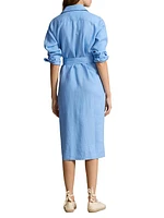 Linen Belted Shirtdress