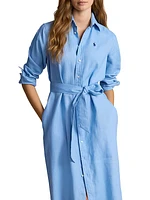 Linen Belted Shirtdress