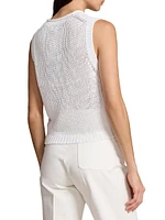 Linen-Cotton Knit Sweater Tank