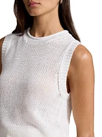 Linen-Cotton Knit Sweater Tank