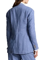 Delave Double-Breasted Linen Blazer