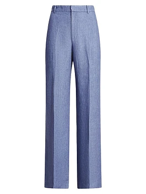 Delave Linen Wide-Leg Pants