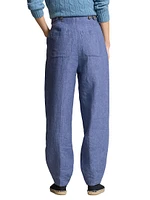 Linen Curved Tapered Pants