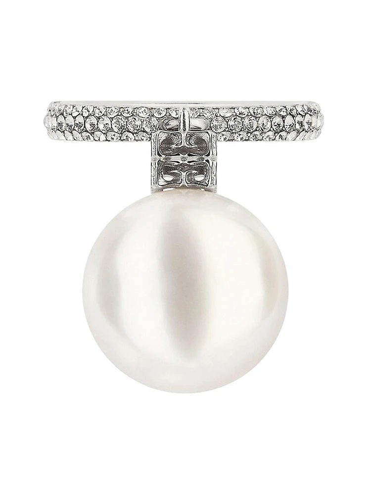 Pearl Ring Metal With Crystals