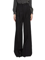 Wide-Leg Pants Striped Wool