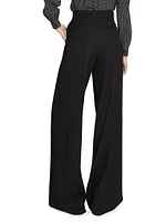 Wide-Leg Pants Striped Wool