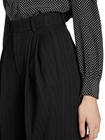 Wide-Leg Pants Striped Wool