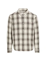 Plaid Cotton Button-Front Shirt