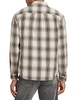 Plaid Cotton Button-Front Shirt