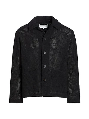 Crocheted Cotton-Blend Jacket