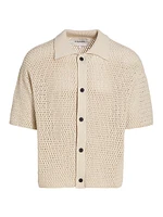 Open Weave Short-Sleeve Cardigan