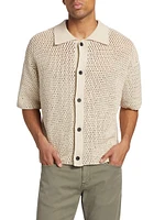 Open Weave Short-Sleeve Cardigan