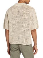 Open Weave Short-Sleeve Cardigan