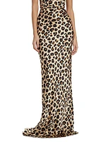 Silk Leopard Maxi Skirt