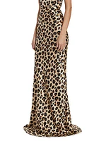 Silk Leopard Maxi Skirt