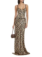 Silk Leopard Maxi Skirt