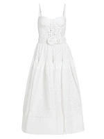 Bustier Belted Eyelet Crinoline Dress