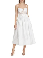 Bustier Belted Eyelet Crinoline Dress