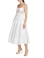 Bustier Belted Eyelet Crinoline Dress