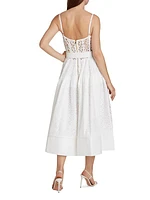 Bustier Belted Eyelet Crinoline Dress