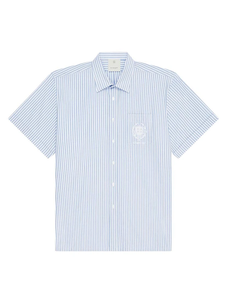 Crest Shirt Cotton With Stripes