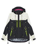 Technical Jacket With Embroideries And Rhinestones