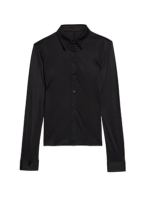 Fluid Long-Sleeve Button-Up Shirt