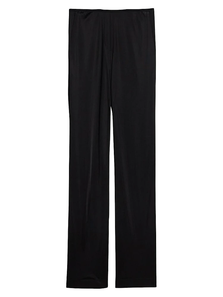 Mid-Rise Straight-Leg Pants