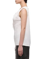 Jersey Sleeveless Quarter-Zip Top