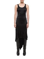 Jersey Asymmetric-Hem Sleeveless Maxi Dress