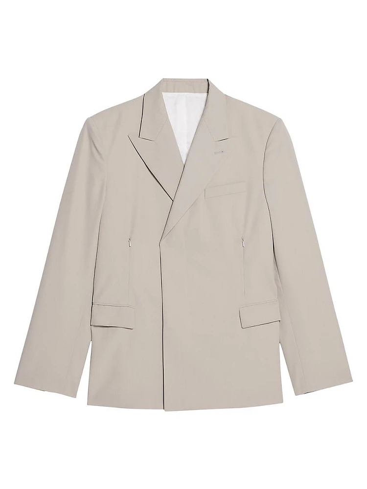 Car Wool Double-Breasted Blazer