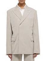 Car Wool Double-Breasted Blazer