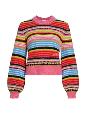 Alpaca-Blend Striped Sweater