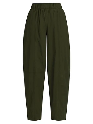 Cotton-Blend Tapered Crop Pants