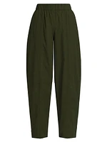 Cotton-Blend Tapered Crop Pants