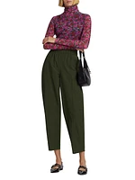 Cotton-Blend Tapered Crop Pants