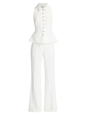 Crêpê Sleeveless Peplum Jumpsuit