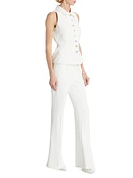 Crêpê Sleeveless Peplum Jumpsuit