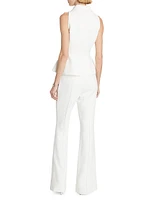 Crêpê Sleeveless Peplum Jumpsuit