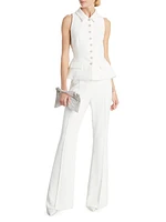 Crêpê Sleeveless Peplum Jumpsuit