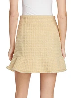 Textured Knit Flounce Miniskirt