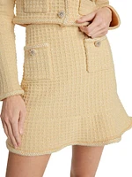 Textured Knit Flounce Miniskirt