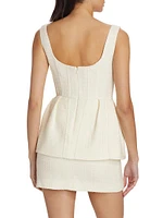 Bouclé Peplum Minidress