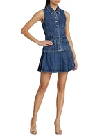 Tailored Denim Peplum Minidress