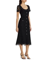 Guipure Lace Midi-Dress