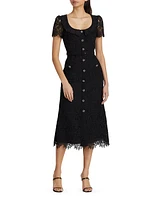 Guipure Lace Midi-Dress