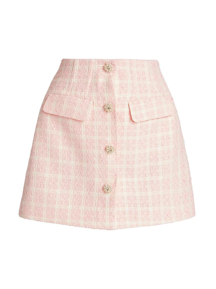 Bouclé Check Miniskirt