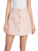 Bouclé Check Miniskirt