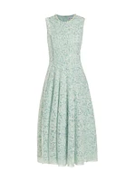 Corded Lace Sleeveless Midi-Dress